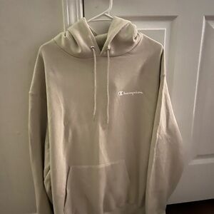 Champion Men's Beige Hoodie large